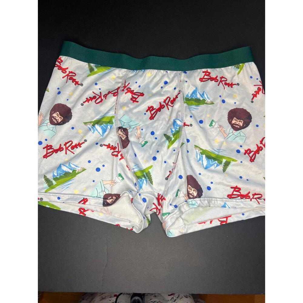 Bob‎ Ross All Over Print Boxer Briefs Men's XL Happy Little Trees Paint Brush